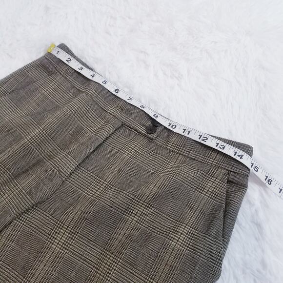 ETRO Plaid Hounds tooth Print Mid Rise Trouser Folded Hem - Picture 6 of 10